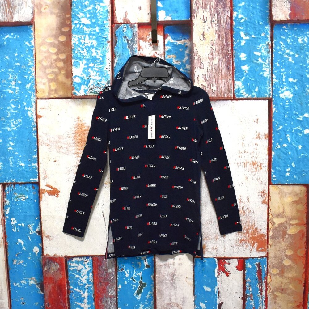 Women's Tommy Hilfiger Sport Hoodie Shirt Lightweight XXSMALL Blue NEW